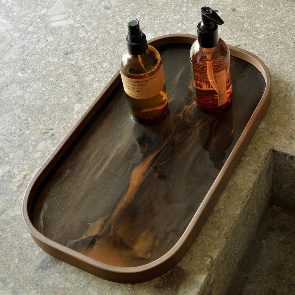 Bronze Organic Glass Valet Tray